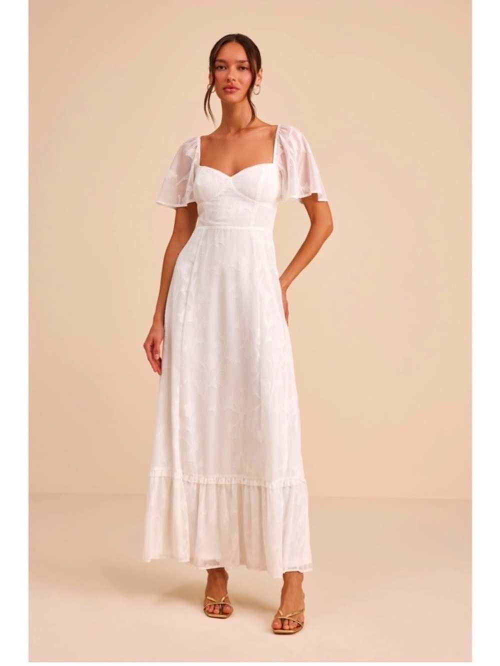 LULUS White Embroidered Tie Back Maxi Dress - Picture 3 of 9